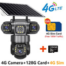 4G Solar Security Camera – Triple Lens, 10X Zoom, PIR Human Detection, Waterproof Night Vision CCTV