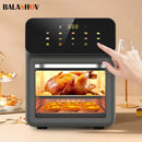 10L Smart Air Fryer Oven – Large Capacity Oil-Free Cooker with 360° Hot Air Circulation, Touch Control, and Transparent Window