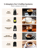 HiBREW Multiple Capsule Coffee Machine, Hot/Cold Dolce Gusto Milk Nespresso Capsule ESE Pod Ground Coffee Cafeteria 20Bar 5 in 1