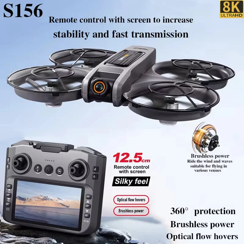 Xiaomi S156 Drone 8K Pro – 5G WiFi FPV, 47min Flight, 20KM Range, Obstacle Avoidance, 4.5" Screen Remote (2025)