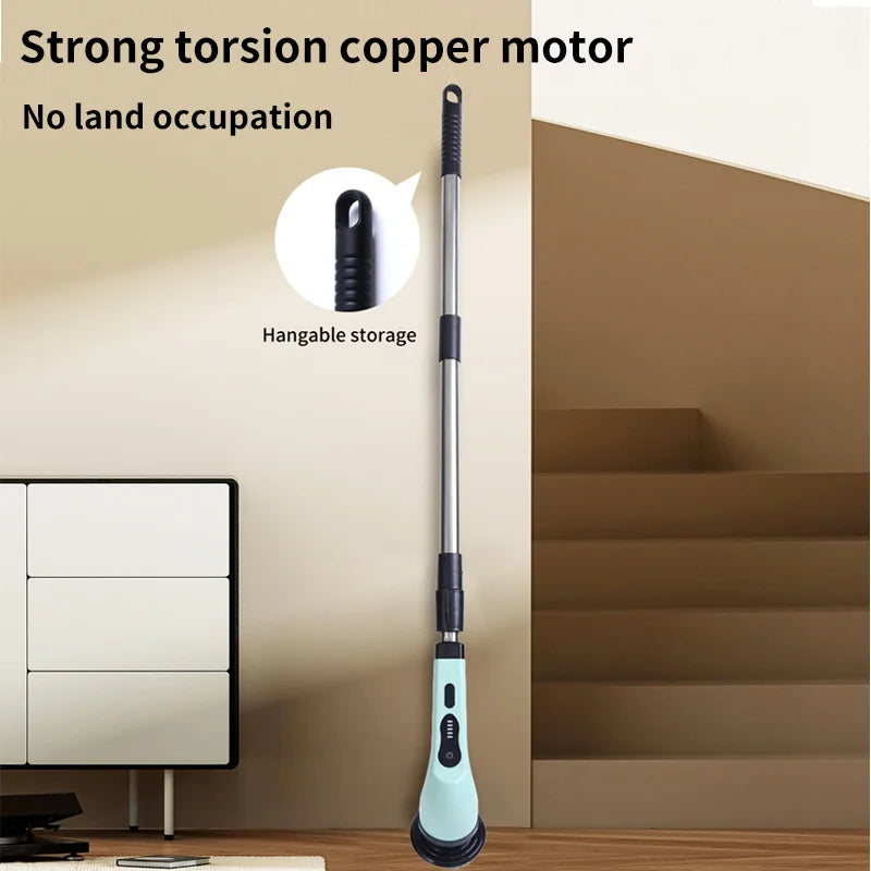 9-in-1 Electric Spin Cleaning Brush – Powerful Multi-Purpose Scrubber with LED Display