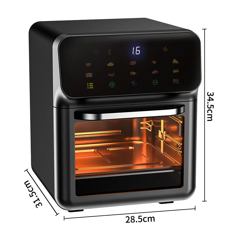 10L Smart Air Fryer Oven – Large Capacity Oil-Free Cooker with 360° Hot Air Circulation, Touch Control, and Transparent Window
