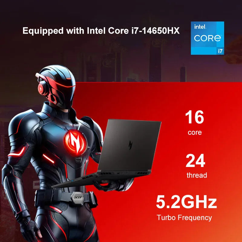 Acer Nitro Gaming Laptop 16 Inch 2.5K 240Hz IPS Screen Netbook i7-14650HX 32GB 1TB RTX4060 Gaming Notebook Computer PC