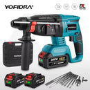 YOFIDRA 26MM Brushless Electric Hammer Drill Multifunctional Rotary Cordless Rechargeable Power Tools For Makita Battery Pin