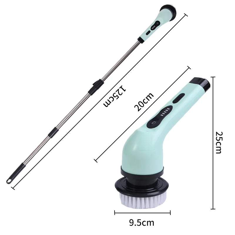 9-in-1 Electric Spin Cleaning Brush – Powerful Multi-Purpose Scrubber with LED Display
