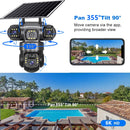 4G Solar Security Camera – Triple Lens, 10X Zoom, PIR Human Detection, Waterproof Night Vision CCTV